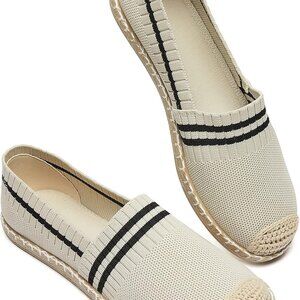 Womens Espadrilles Loafers White Flats